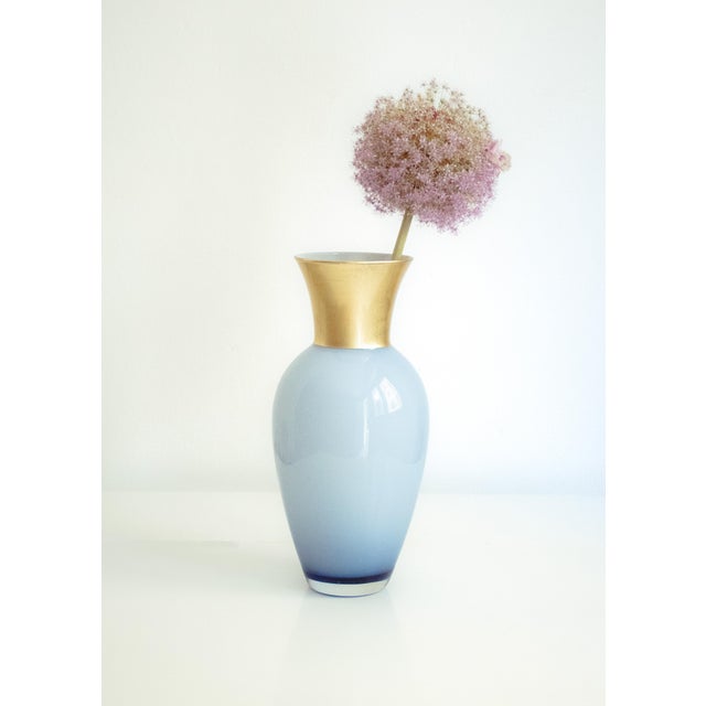 Murano Vase in Gold by Mariana Iskra for Ribes the Art of Glass For Sale - Image 6 of 6