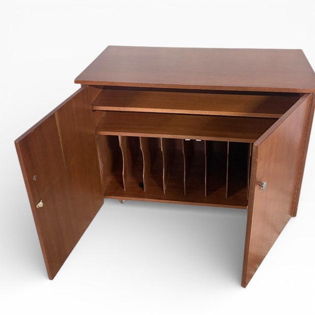 Mid-Century Danish Teak Record Cabinet with Shelves, 1970s For Sale - Image 4 of 10