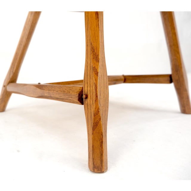 Late 20th Century Very Fine All Pegged Joints Solid Oak Dining Chairs Table Set MINT For Sale - Image 11 of 18