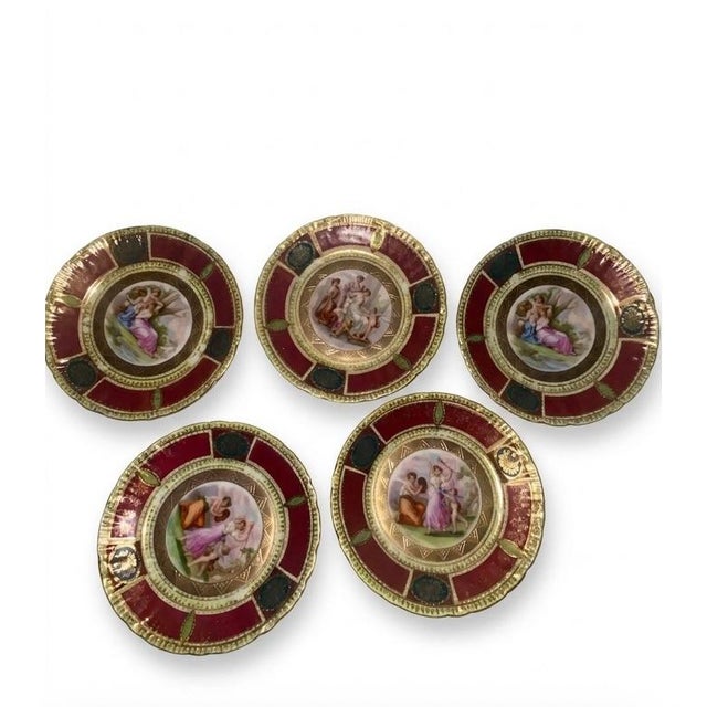Late 19th Century Royal Vienna Porcelain Cabinet Portrait Plates - Set of 5 For Sale - Image 9 of 9