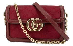Gucci Gg Go Small Bordeaux Gold Hardware Shoulder Bag
