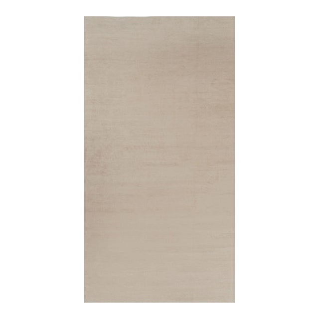 Rug & Kilim’s Oversized Modern Textural Rug in Beige and Cream Striae - 10x19 For Sale