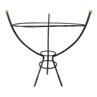Black Mid Century Modern Metal Planter Holder For Sale