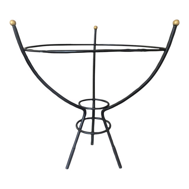 Black Mid Century Modern Metal Planter Holder For Sale