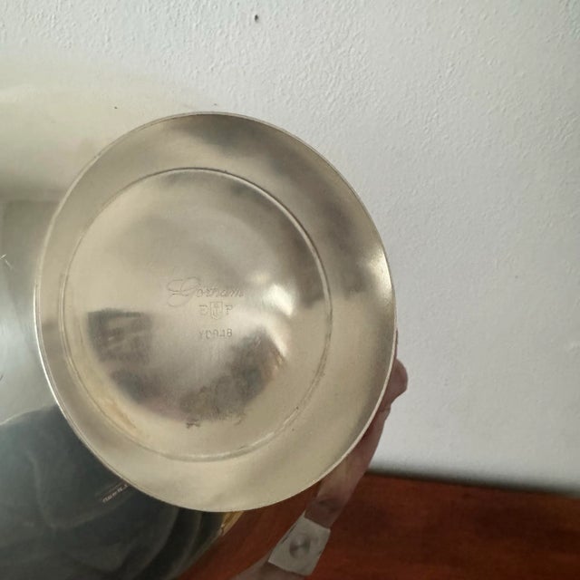Gorham Silver Co. Mid Century Atomic Vintage Gorham Silver Plate Salad Bowl For Sale - Image 4 of 7