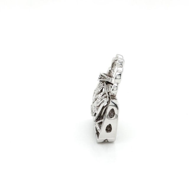 Mid 20th Century Mid 20th Century 14k Yellow Gold Diamond Purse Charm Pendant  Open Handbag Design For Sale - Image 5 of 9