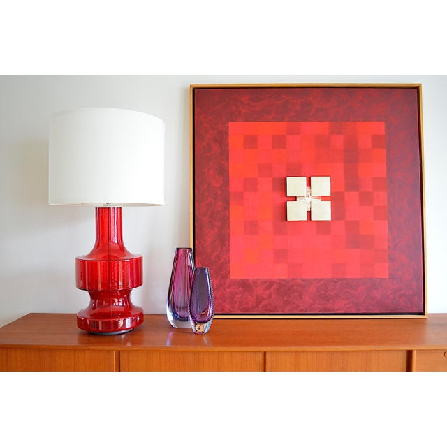 Ruby Red Table Lamp from Doria Leuchten, 1960s For Sale - Image 3 of 13