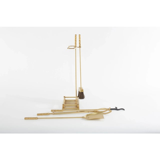 Late 20th Century Italian Solid Gilt Brass Fireplace Tool Set For Sale In New York - Image 6 of 10