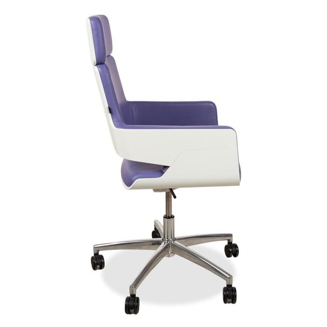 S 845 Leather Office Chair in White Purple with Manual Function from Thonet For Sale - Image 9 of 13