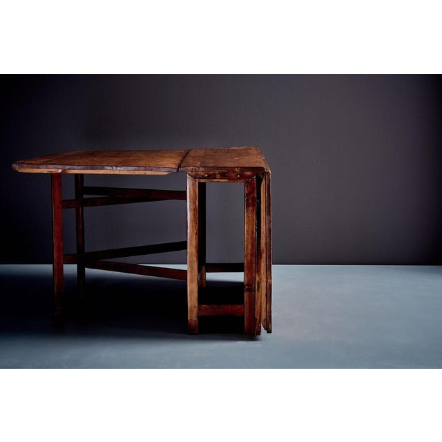 Rustic Swedish Table in Pine with Folding Leaves, 1920s For Sale - Image 3 of 14