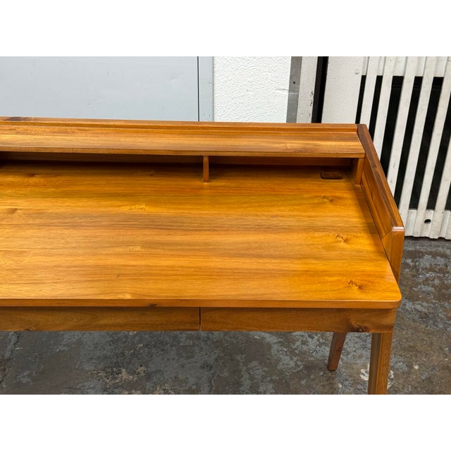 Early 21st Century Cb2 Drommen Acacia Wood Desk For Sale - Image 5 of 12