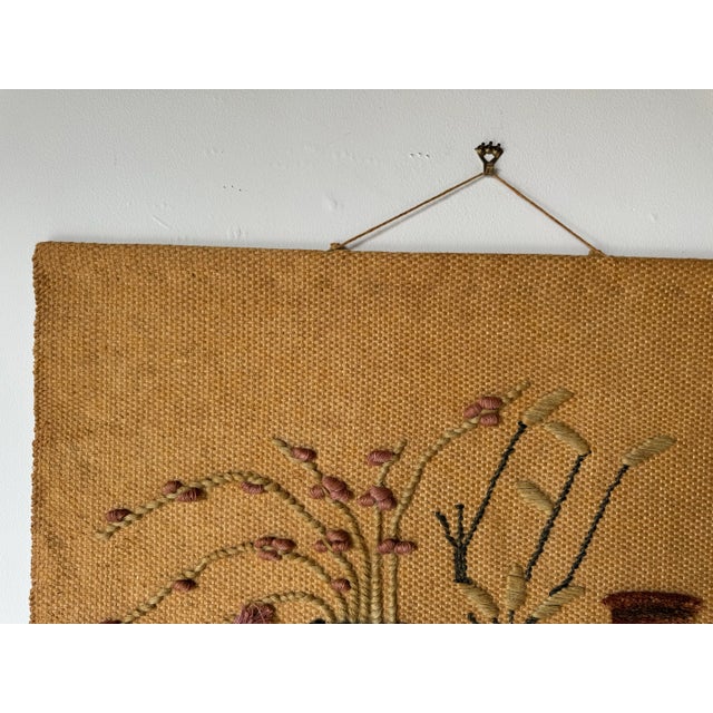 Brown 1980's Vintage Organic Boho-Chic Mixed Media Fiber Art Wall Hanging Tapestry For Sale - Image 8 of 9