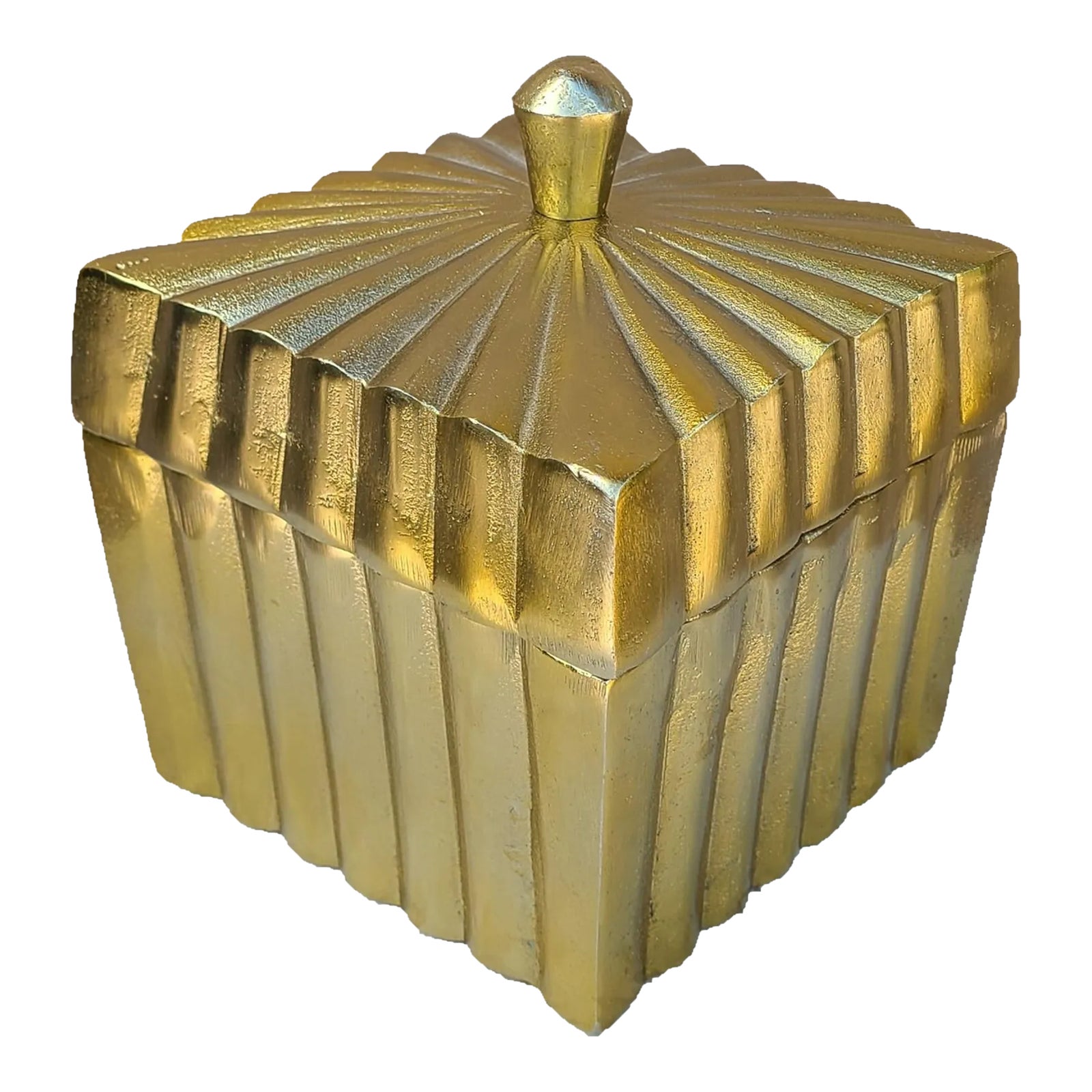 Estate Gold Tone Metal Lidded Box by Tozai Home | Chairish