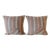 Vintage Woven Stripes Turkish Square Decorative Pillows - Set of 2 For Sale