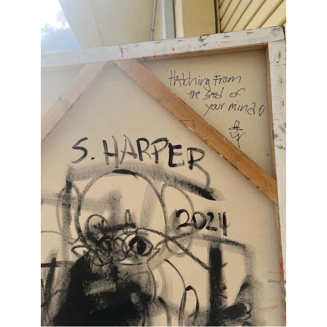 Abstract Expressionism Scott Harper Mixed Media Painting titled “Hatching from the Seed..” 30 x 48 2024 For Sale - Image 3 of 5