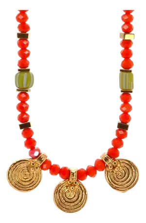 Vibrant Energy Gold Spiral Charm Choker Necklace