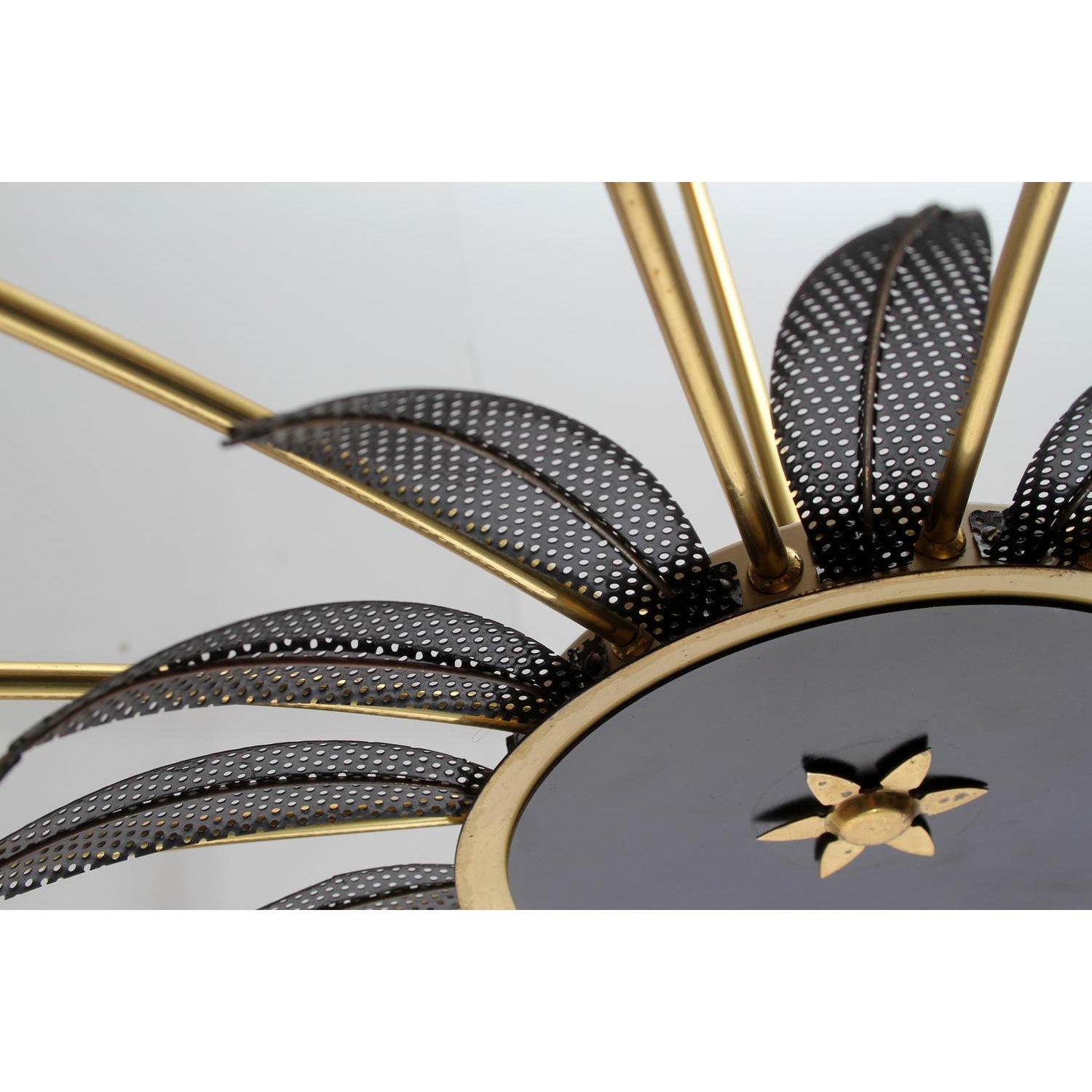 Vintage Brass 16-Arm Sputnik Chandelier 1950s