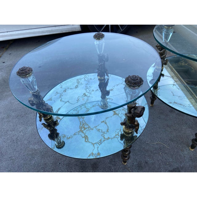 1940s 1940s Hollywood Regency Goran of Belgium End Table Set of Two Unmarked For Sale - Image 5 of 12