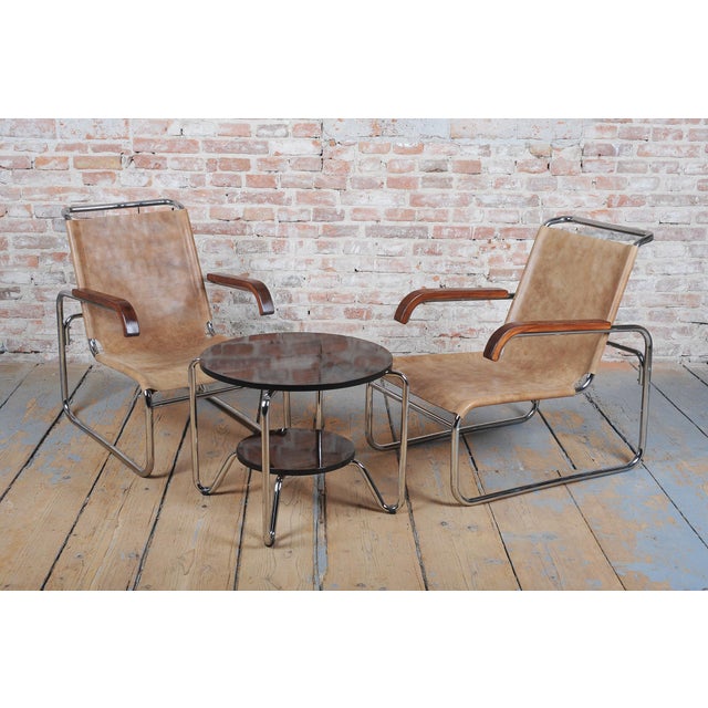 Czech Bauhaus Chrome Armchairs attributed to M. Breuer for Thonet, 1920s, Set of 2 For Sale - Image 12 of 13