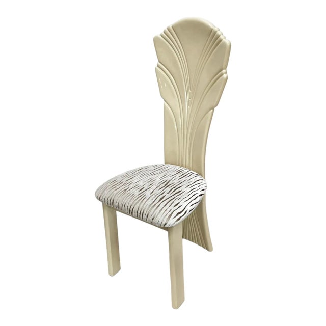 1980s Italian Cream Lacquered High-Back Dining Chairs (Set of 6) – In the Style of Pietro Costantini. Make a striking,...