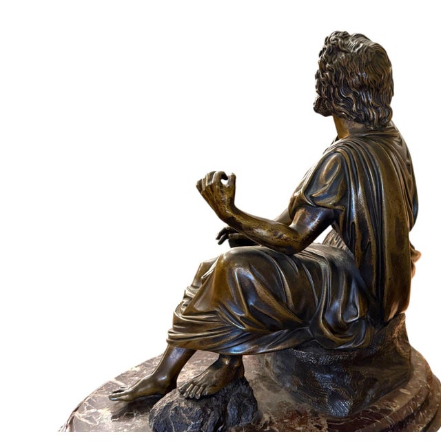 19th Century French Bronze Figure of Ancient Greek Philosopher Zeno of Elea. For Sale - Image 9 of 10
