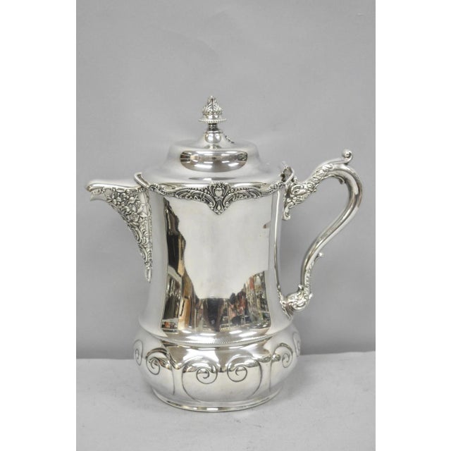 Antique Derby Silver English Victorian Silver Plated Large Warm Water Pitcher For Sale - Image 10 of 18
