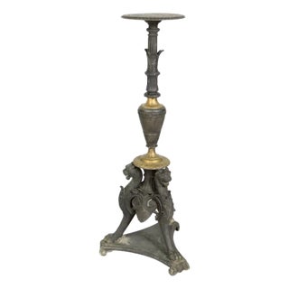 Gothic Revival Cast Spelter and Gilt-Brass Pedestal, Circa 1880 For Sale