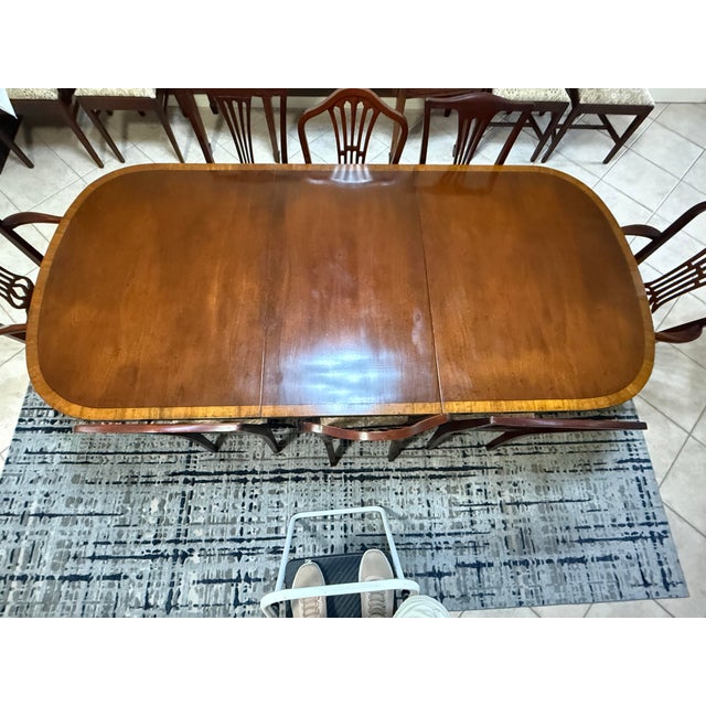 Late 19th Century English Regency Style Table & 12 Chairs For Sale - Image 4 of 4