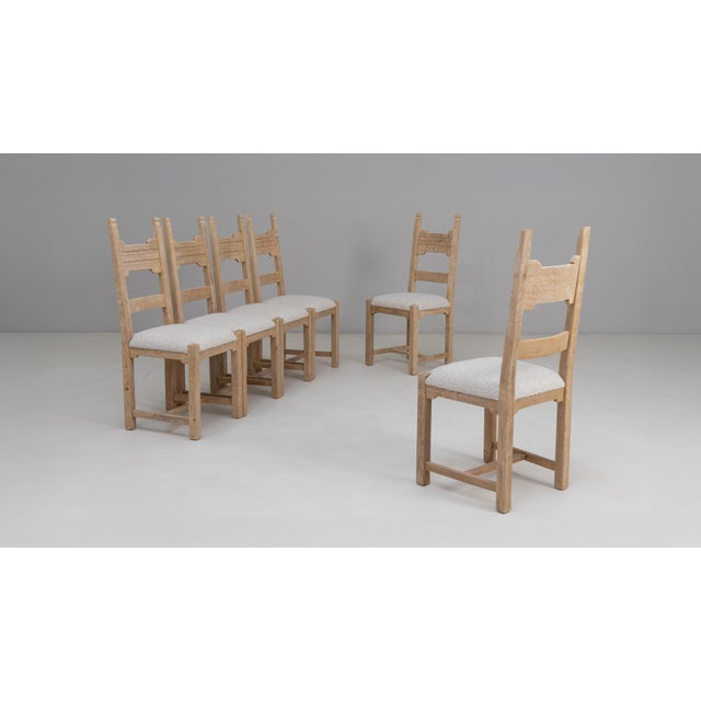 French Provincial 20th Century French Oak Dining Chairs With Upholstered Seats - Set of 6 For Sale - Image 3 of 18