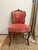 French Antique French Louis XV Carved Chair in Coral Silk Velvet For Sale - Image 3 of 9
