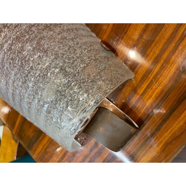 Art Deco Wall Lamp in Murano Glass, Copper and Brass, 1940s For Sale - Image 3 of 8