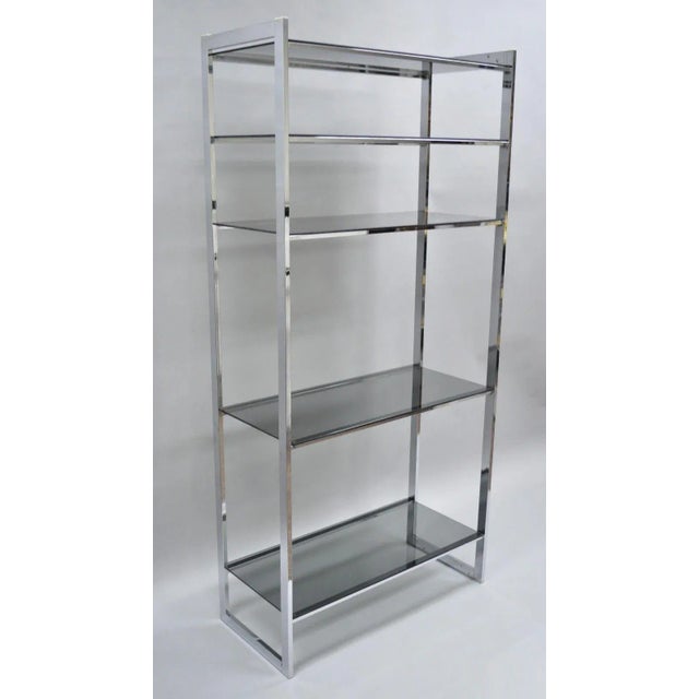 Mid Century Modern Chrome Smoked Glass Etagere Chairish