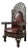 Portuguese Colonial Style Leather & Filigree Design Throne Chair For Sale