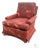 Henredon Lounge Chair Traditional Skirted Terracotta Fleur De Lis Armchair 90s For Sale