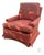 Vtg. Henredon Traditional Skirted Lounge Chair W/Fleur-De-Lis Fabric For Sale