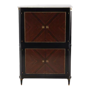 A Partial Ebonized Four Door Bar Cabinet in the Manner of Jansen Circa 1940.