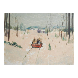 Chester Snowden Winter Snow Sleigh Scene Painting