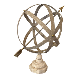 Vintage Mid-Century Style Iron and Brass Architectural Garden Sphere