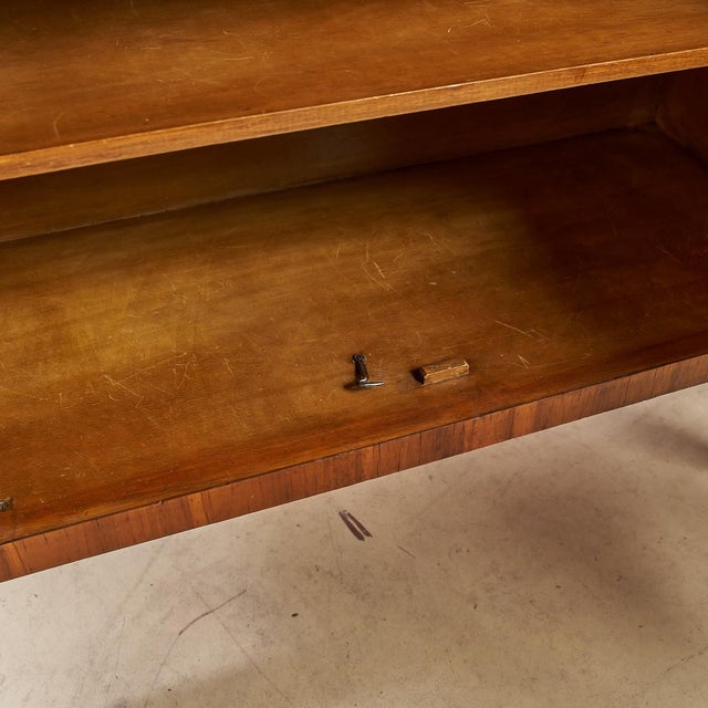 Walnut & Glass Bookcase For Sale - Image 11 of 13