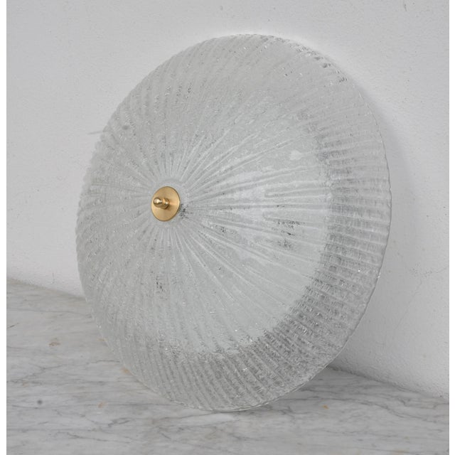 Glass Vintage Italian Transparent Murano Glass Flush Mount Light For Sale - Image 7 of 11