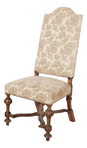 Early 20th Century Baroque-Style Carved Wood Desk Chair Hall Chair