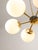 Gold Vintage Italian Six-Arm Sputnik Chandelier with Opaline Shades For Sale - Image 8 of 18
