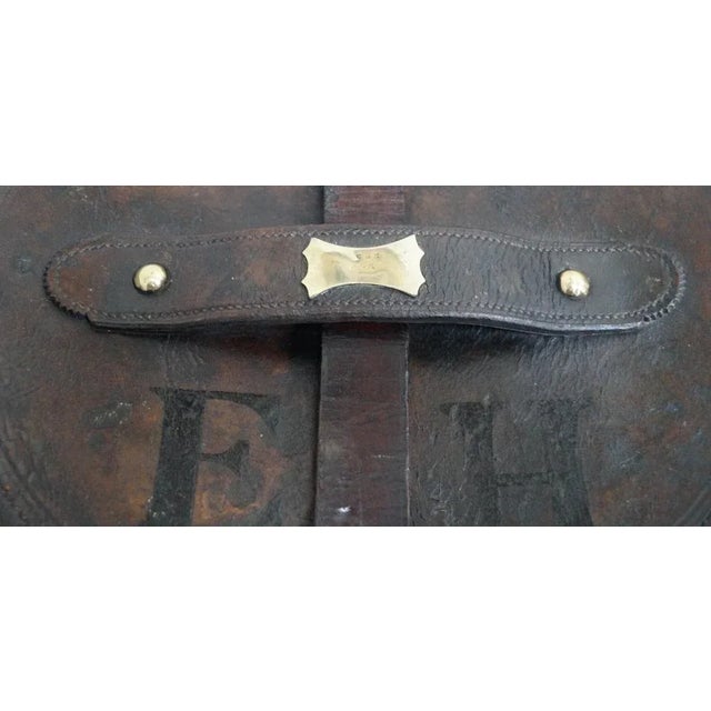 Brown Victorian Gentlemans Triple Leather Hat Bucket from Scott & Co, 1890s For Sale - Image 8 of 11