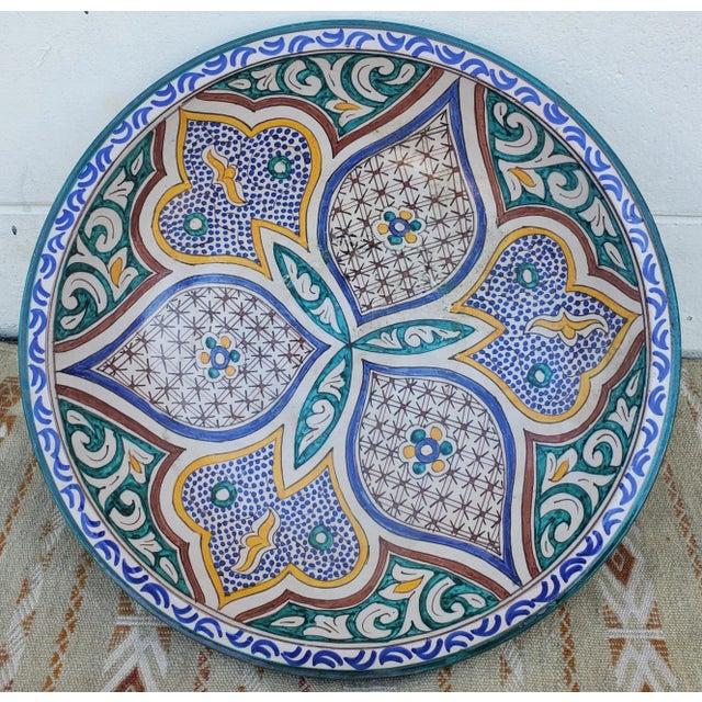 Ceramic Extra Large Vintage Moroccan Plate / Bowl 1 For Sale - Image 7 of 7