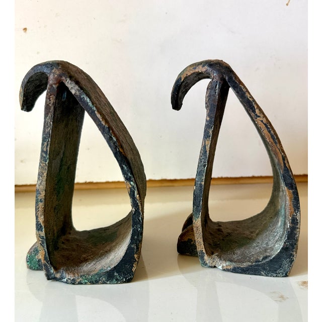 Brutalist MCM Forged Iron Brutalist Owl Bookends Pair For Sale - Image 3 of 7
