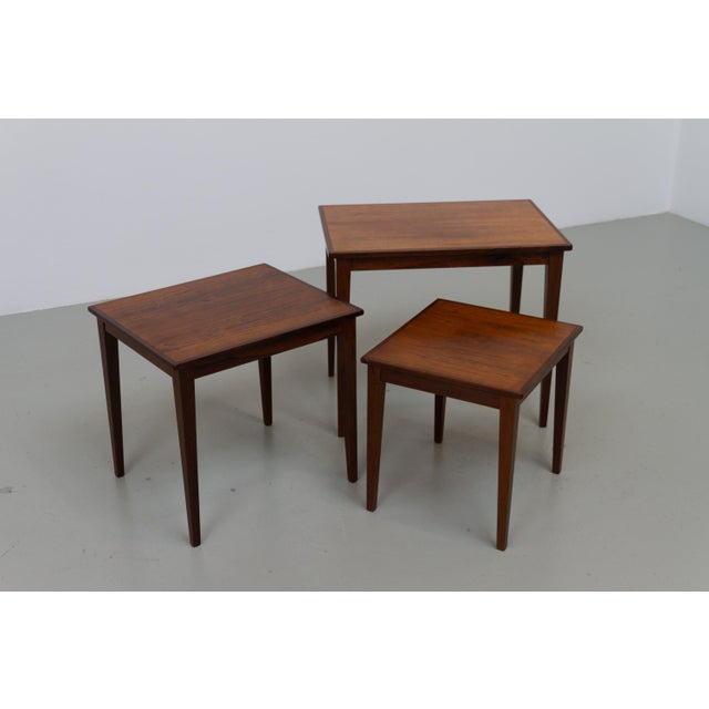 Danish Modern Rosewood Nesting Tables, 1960s, Set of 3 For Sale - Image 10 of 17