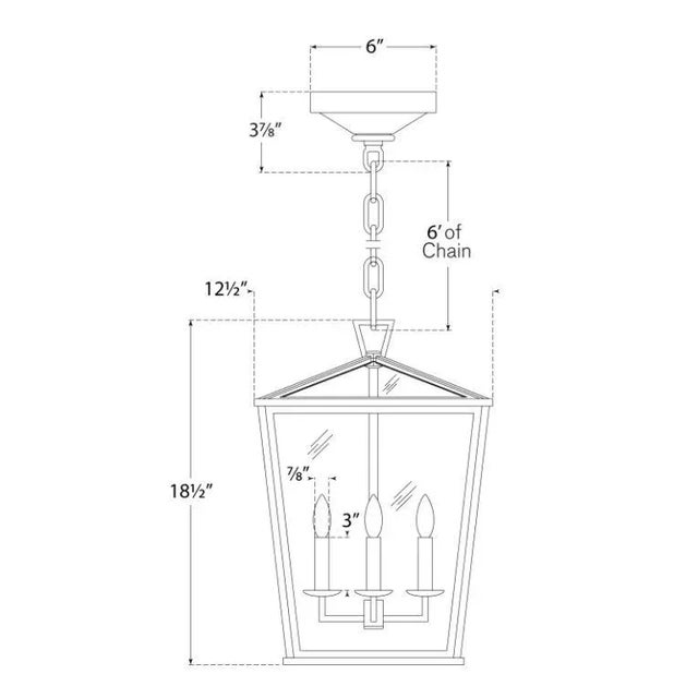 Transitional Chapman & Myers for Visual Comfort Signature Darlana Small Hanging Lantern in Bronze For Sale - Image 3 of 3