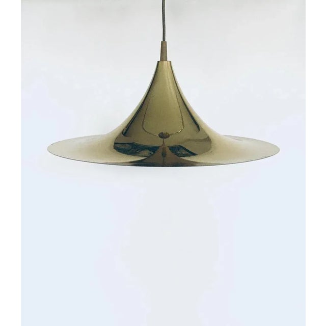 Postmodern Witch Hat Gold Pendant Lamp, 1980s For Sale - Image 13 of 13