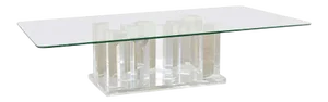 Hollywood Regency Lucite and Glass Stalagmite Cocktail Table