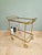 Magnificent mid-century rolling serving cart in openwork brass and clear glass, two tiers, 1950s-60s. French production,...